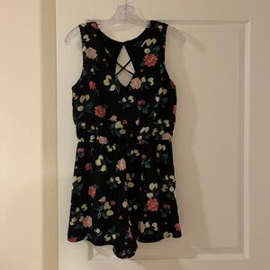 Fruit and flower patterned romper